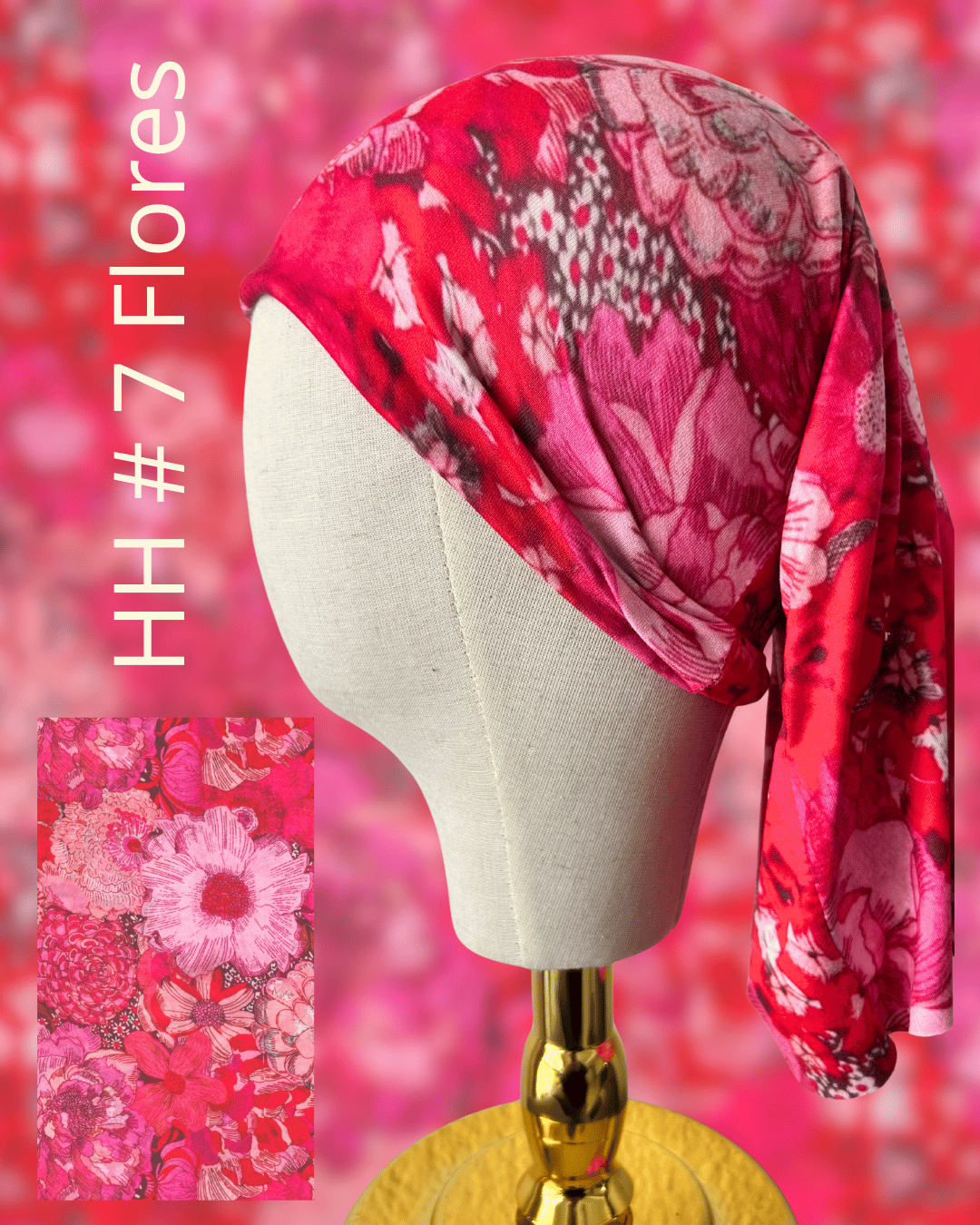 BANDANA FLORES ROJAS