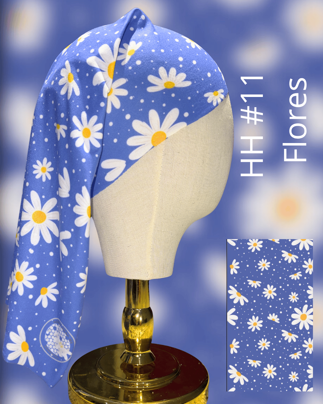 BANDANA MARGARITAS AZUL