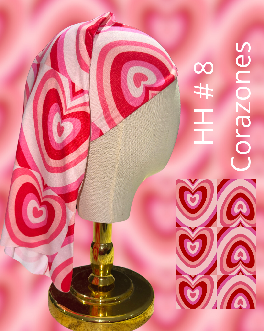 BANDANA PINK RAINBOW HEART