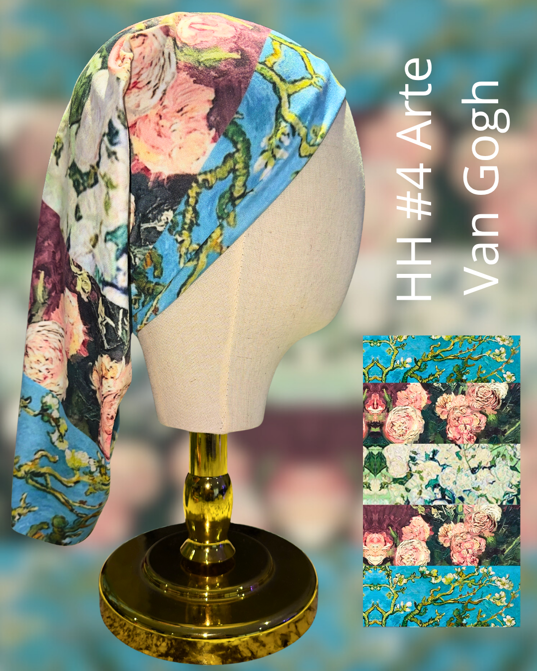 BANDANA ALMENDRO EN FLOR AZUL