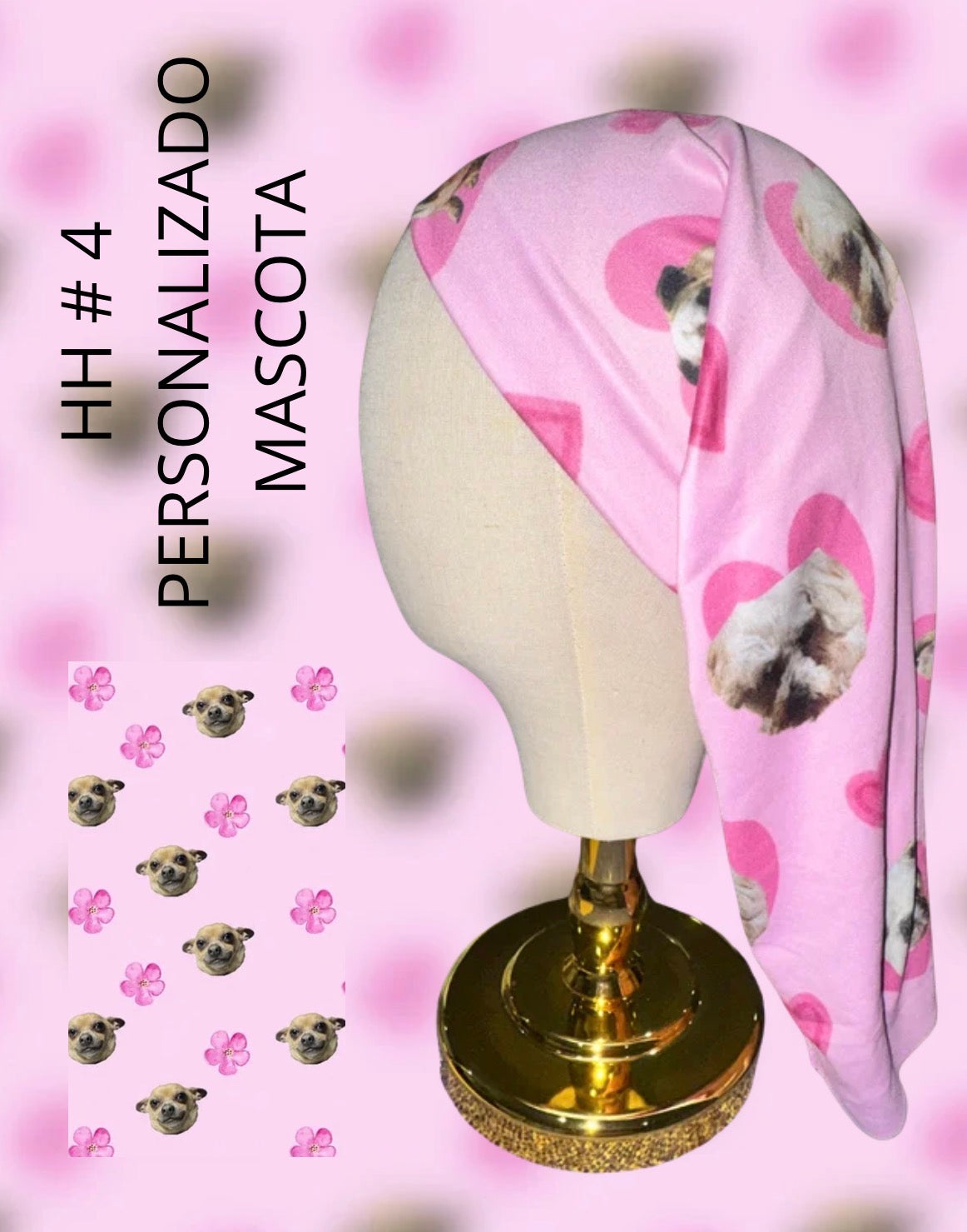 BANDANA PERSONALIZADA MASCOTA ROSA