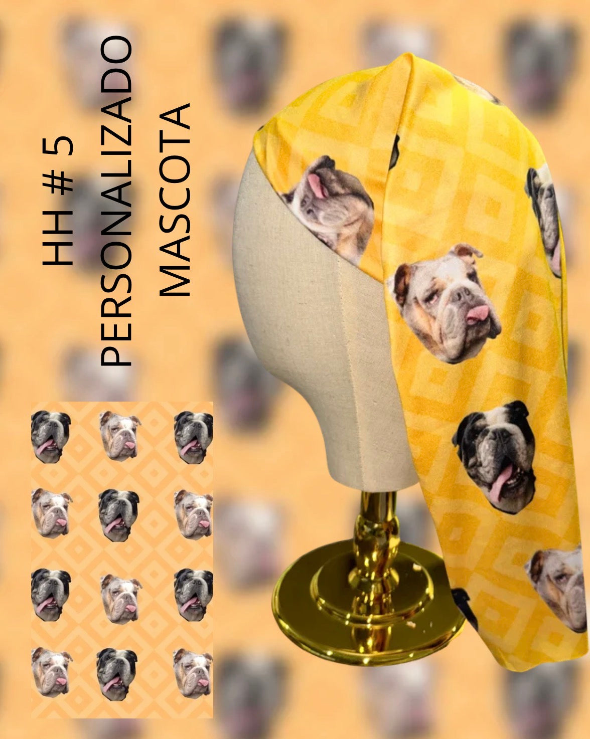 BANDANA PERSONALIZADA MASCOTA AMARILLA